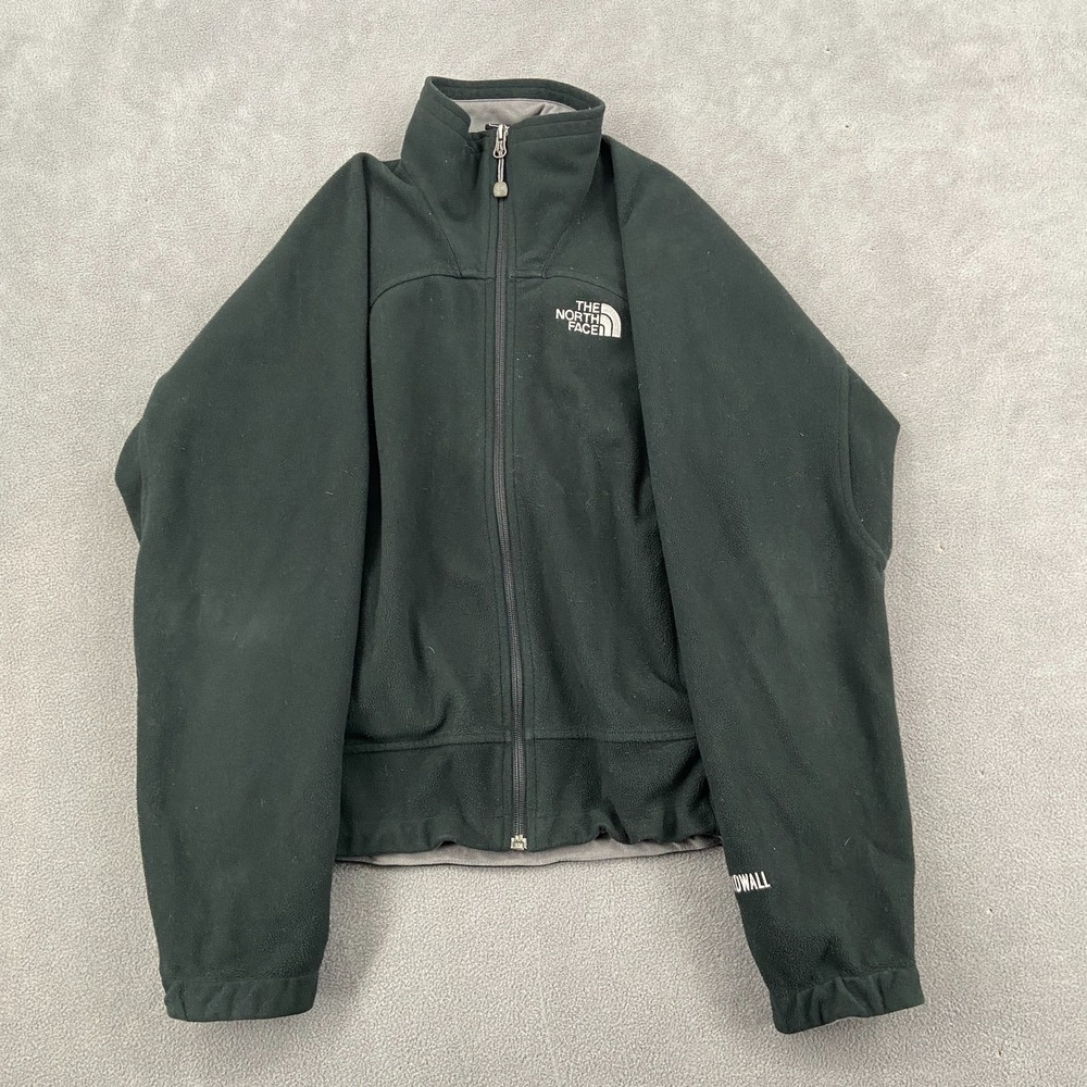 The North Face Windwall Jacket Womens Small Black Fleece Full Zip Outdoor Winter